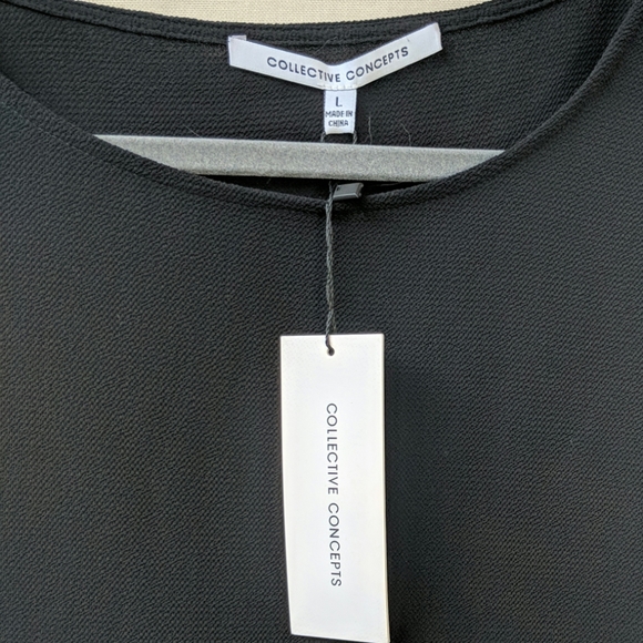 COLLECTIVE CONCEPTS Sheer Sleeve Blouse Large NWT - Picture 3 of 4